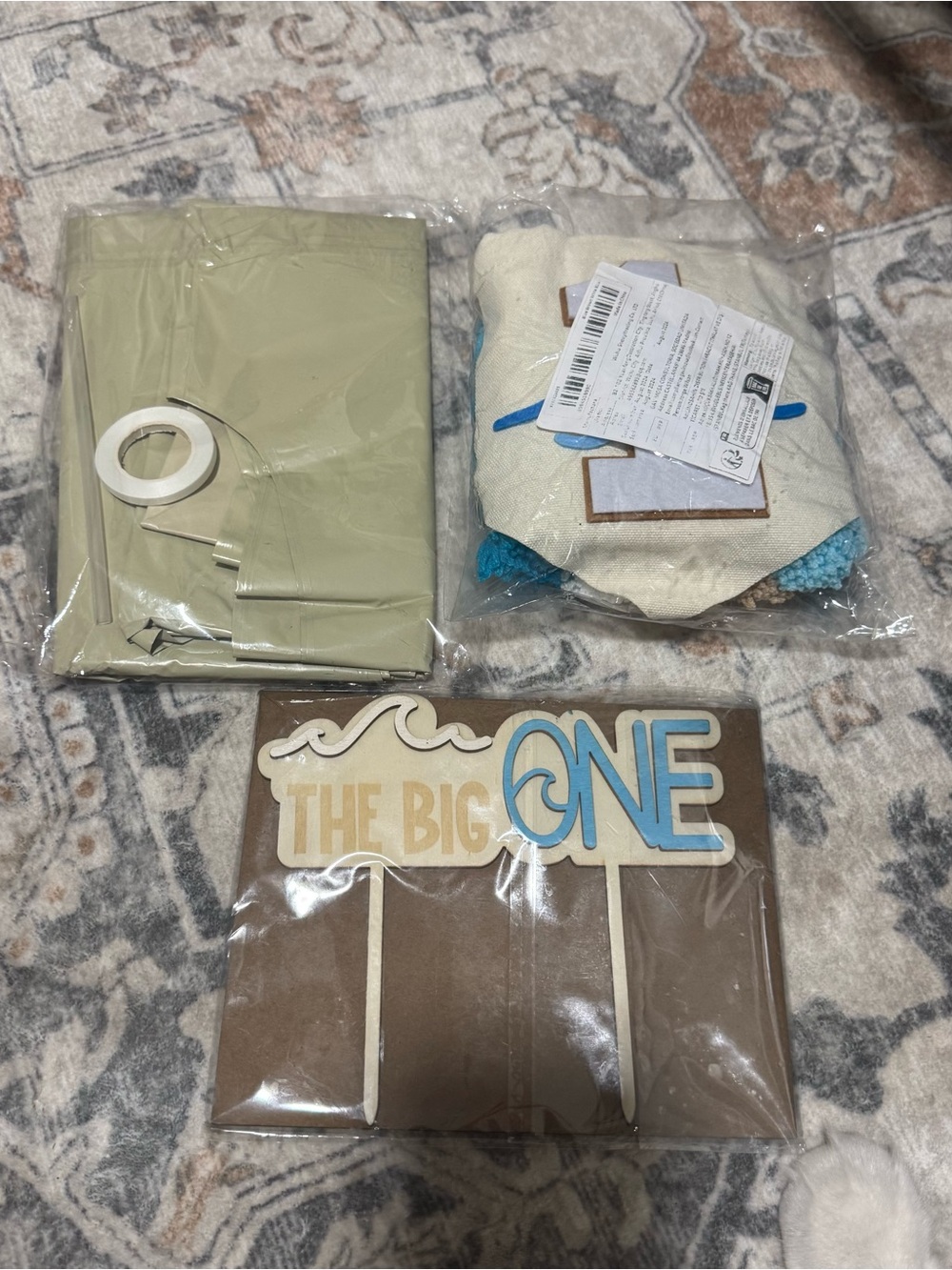 “The Big One" Cake Topper High Chair Banner Balloons Surf Beach Coastal